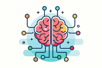 brain with small lightning symbol icon