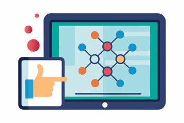 scientific touchscreen tablet showing data icon