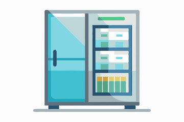 laboratory refrigerator with transparent door icon