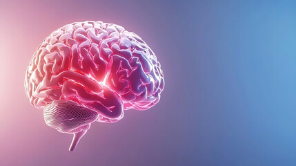 Vibrant, modern representation of human brain, showcasing intricate details and blend of colors, symbolizing intelligence and technology