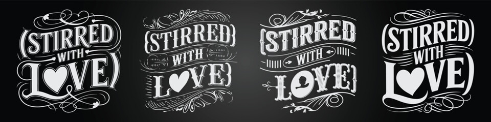 Creative Coffee Café Typography and Menu Art with Vintage Styles