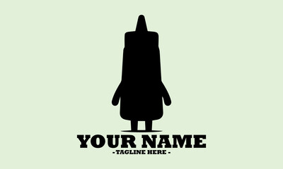 ketchup waving mascot vector cartoon illustration and ketchup logo mascot