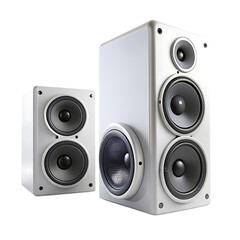 Obraz premium High-Fidelity Stereo Speakers: Modern White Audio System