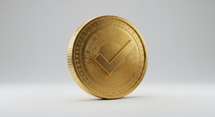 Gold Coin with Checkmark