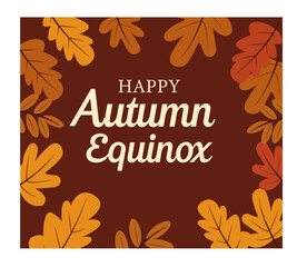 Obraz premium Happy Autumn Equinox Vector Square Illustration Set - Fall Graphics Pack-01