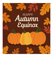 Happy Autumn Equinox Vector Illustration Set - Fall Season Graphics Pack-04