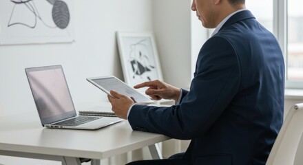 Fototapeta premium Businessman working at desk