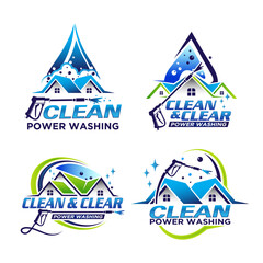 Professional Pressure Washing Logo Design Template.