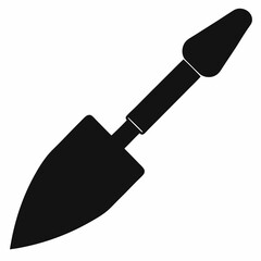 Pointing Trowel silhouette vector illustration