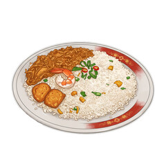 salmon steak with rice