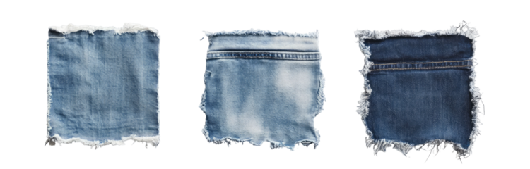 Distressed denim swatches
