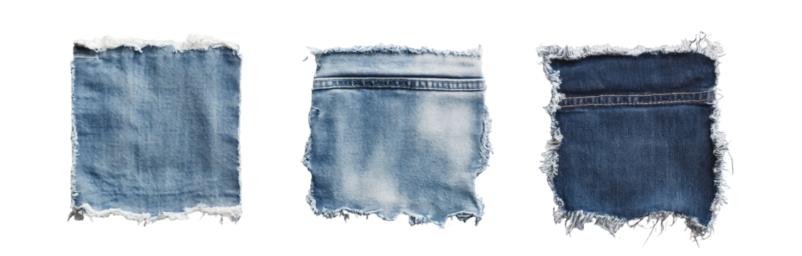 Distressed denim swatches