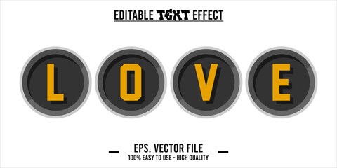 Love Editable Text Effect, Romantic and Modern Love Text Styles, Playful & Elegant Love Typography. EPS File