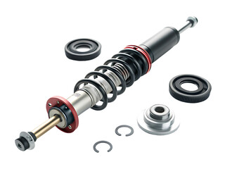 automotive shock absorber on white background, PNG