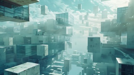 Futuristic Cityscape Architecture Abstract Design