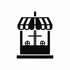 Shop icon silhouette vector illustration