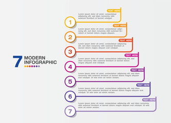 Template infographic, 7 process.