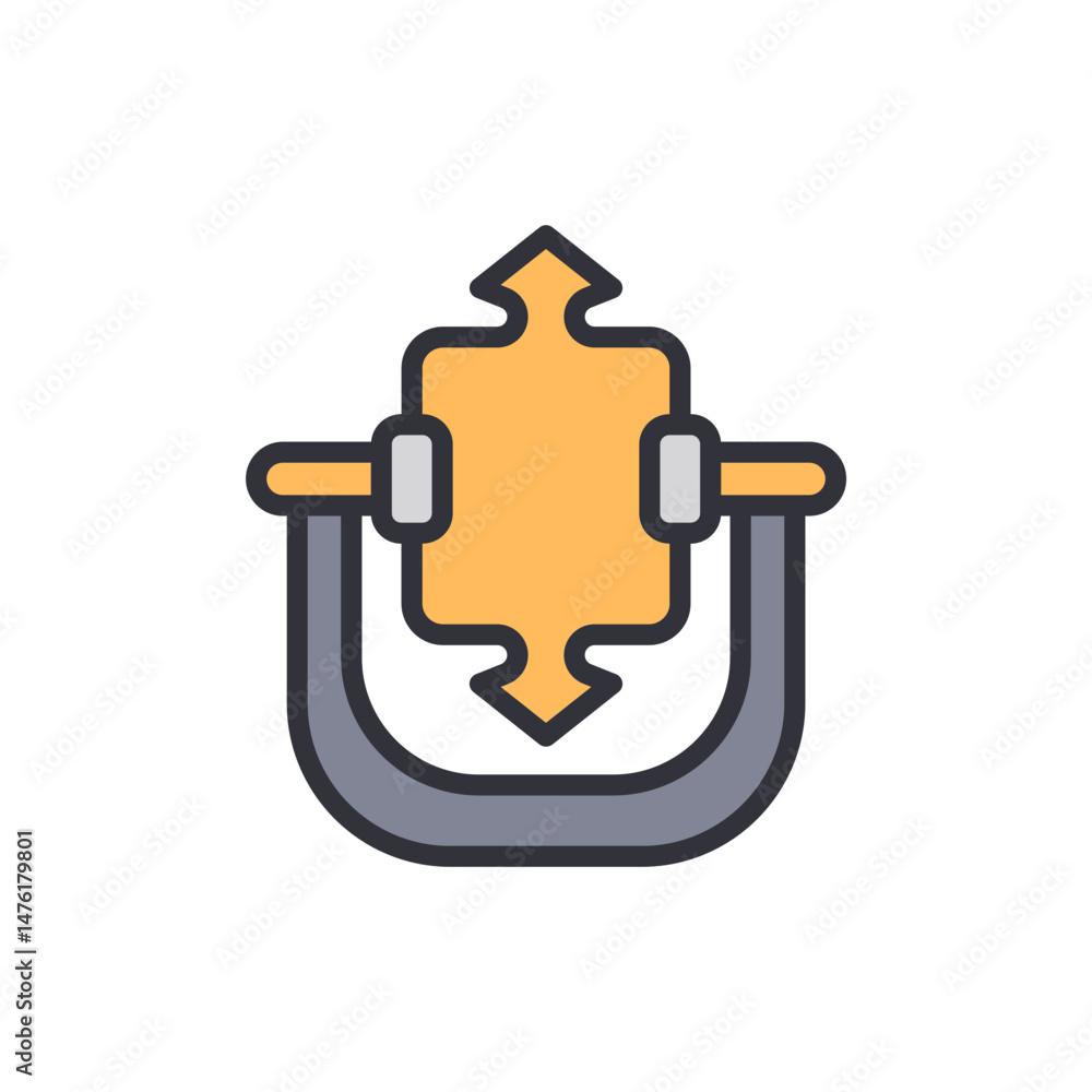 Poster stylized icon illustrating data compression or squeezing information