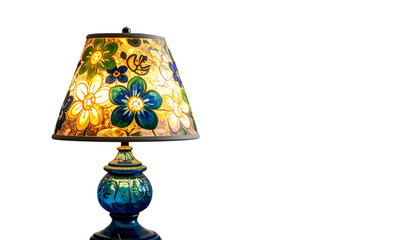 Table lamp with separate lampshade on white background
