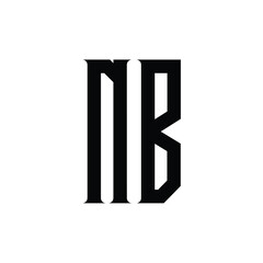 NB monogram logo design letter text name symbol monochrome logotype alphabet character simple logo