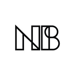 NB monogram logo design letter text name symbol monochrome logotype alphabet character simple logo
