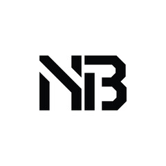 NB monogram logo design letter text name symbol monochrome logotype alphabet character simple logo