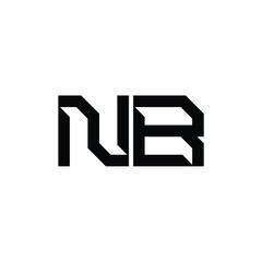 NB monogram logo design letter text name symbol monochrome logotype alphabet character simple logo