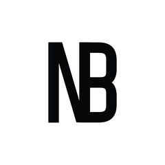 NB monogram logo design letter text name symbol monochrome logotype alphabet character simple logo