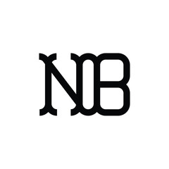 NB monogram logo design letter text name symbol monochrome logotype alphabet character simple logo