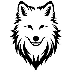 Silhouette of a wolf cub's face