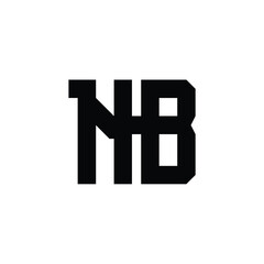 NB monogram logo design letter text name symbol monochrome logotype alphabet character simple logo