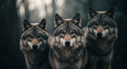 Fototapeta premium wolf in the woods