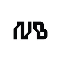 NB monogram logo design letter text name symbol monochrome logotype alphabet character simple logo