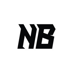 Obraz premium NB monogram logo design letter text name symbol monochrome logotype alphabet character simple logo