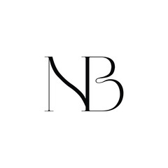 NB monogram logo design letter text name symbol monochrome logotype alphabet character simple logo