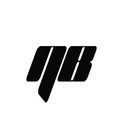 NB monogram logo design letter text name symbol monochrome logotype alphabet character simple logo