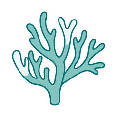 Obraz premium Coral Reef Icon in Simple Style with Teal Color 