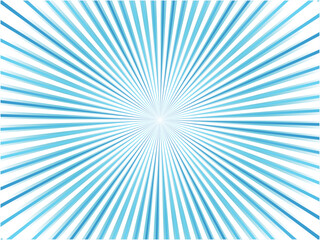 カラフルに光り輝くポップな集中線背景素材_ライトブルー