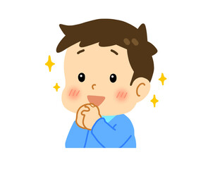 うれしそうな男の子のイラスト