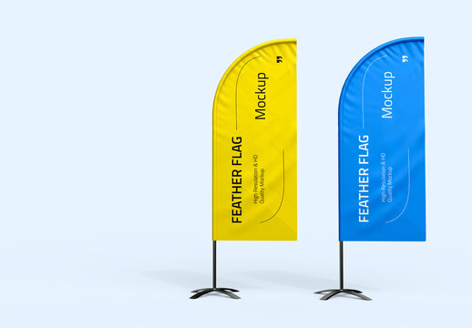 Convex Flag Banner Mockup