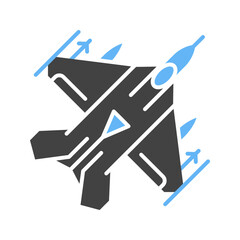 Fighter Jet icon vector image. Suitable for mobile apps, web apps and print media.