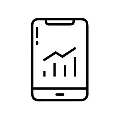 Mobile Analytics Icon – Smartphone with Data Chart Line Graph Vector