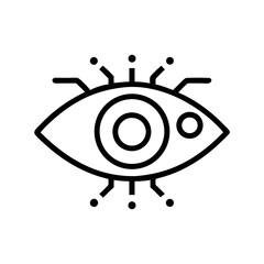 Artificial Intelligence Vision Icon – Tech Eye with Circuit Lines Vector