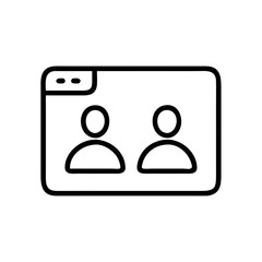 Video Conference Icon – Online Meeting User Interface Line Symbol