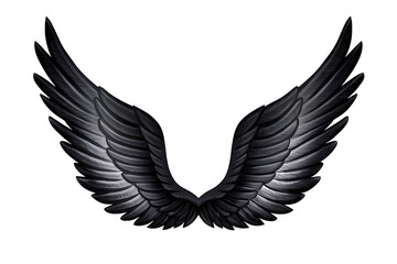 Naklejka premium Black wings isolated on the white background. PNG