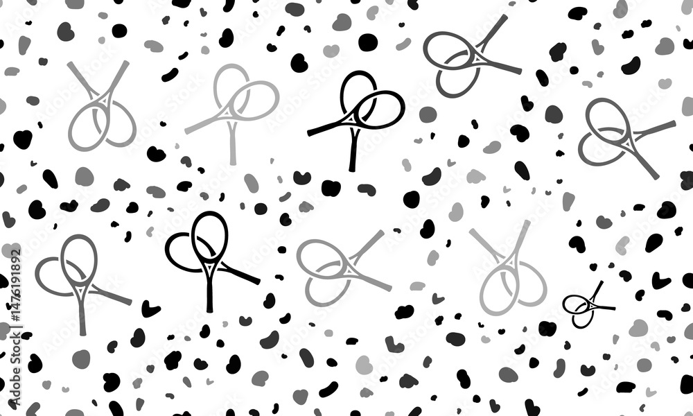 Poster abstract seamless pattern with crossed tennis rackets symbols. creative leopard backdrop. illustrati