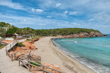 Cala Nova beach is located in Santa Eulalia del Rio, in the eastern part of the island of Ibiza, in...
