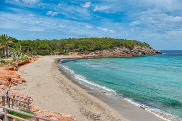 Cala Nova beach is located in Santa Eulalia del Rio, in the eastern part of the island of Ibiza, in...