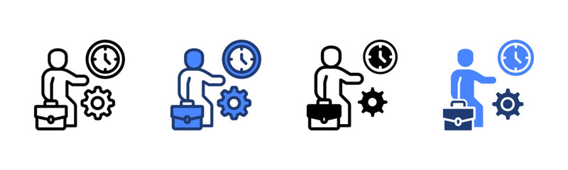 Working Time icon sheet multiple style collection