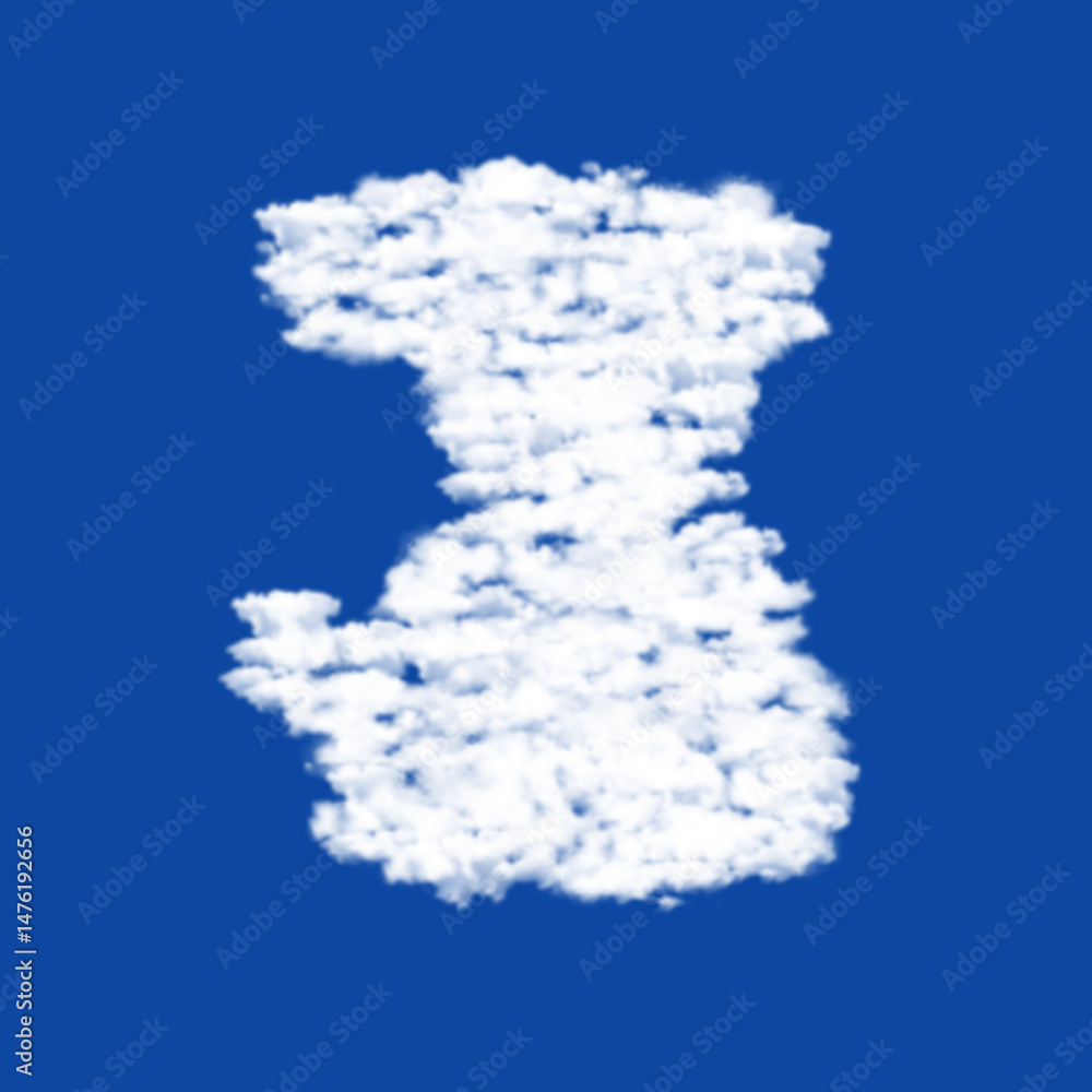 Poster clouds in the shape of a sanding machine symbol on a transparent background. a symbol consisting of 